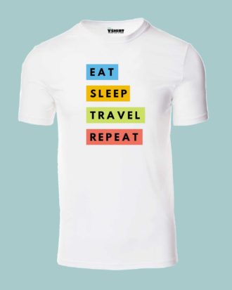 eat sleep travel repeat t shirt