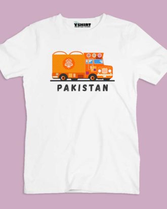 Pakistan Orange Truck Art Unisex Graphic T-Shirt for Men/Women/Kids