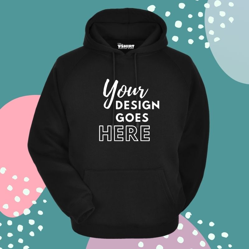 Customised Black Pullover Hoodie Unisex (Front OR Back Printing) - My T ...