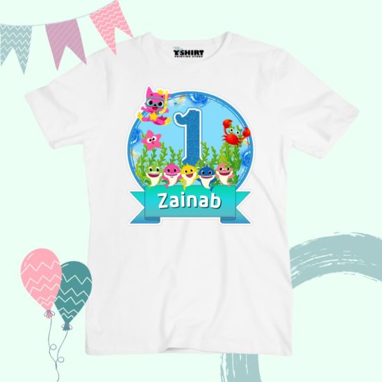 Customized Pingfong Baby Shark Birthday T-Shirt For Kids