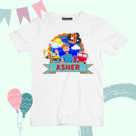 Customized Blippi Birthday T-Shirt For Kids