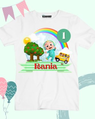 Customized Cocomelon Birthday T-Shirt For Kids