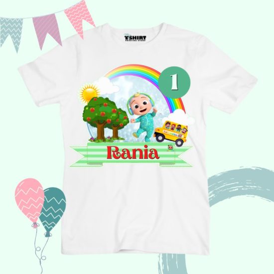Customized Cocomelon Birthday T-Shirt For Kids