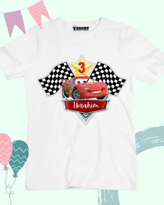 Customized McQueen Cars Birthday T-Shirt For Kids