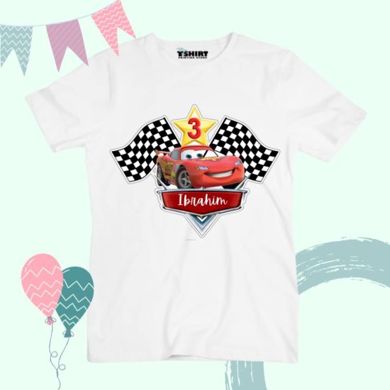 Customized McQueen Cars Birthday T-Shirt For Kids
