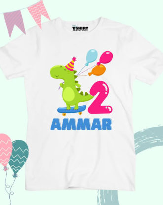 Dinosaur T-Rex Birthday Shirt Customized with Name