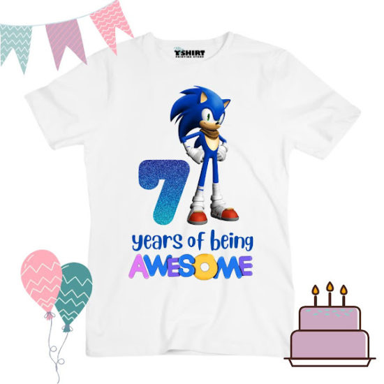 Sonic Birthday Theme Shirt Customizable with Number