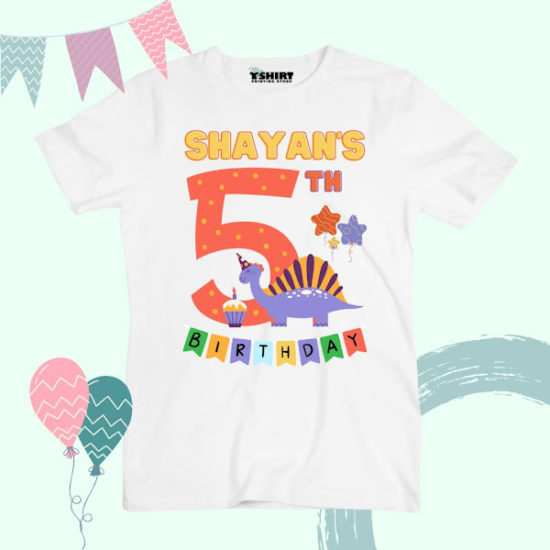 Dinosaur Birthday Shirt Customize with Name & Age