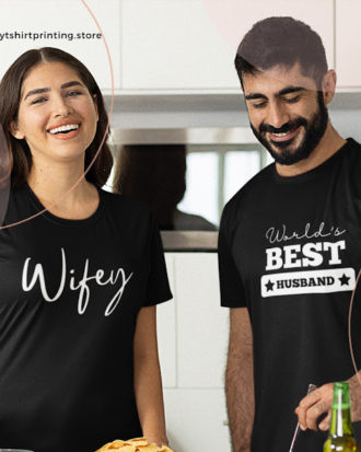 Wifey & World's Best Husband Graphic T-Shirt For Men & Women